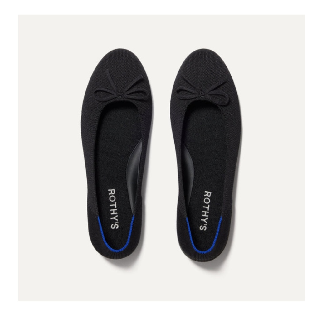 Brand New Size 6 Rothy's Black Bow Ballet Flat